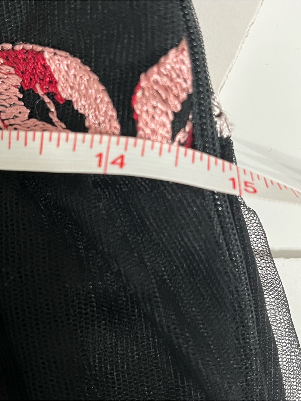 Windsor Black Maxi Dress with Red and Pink Floral Embroidery - Picture 5 of 6